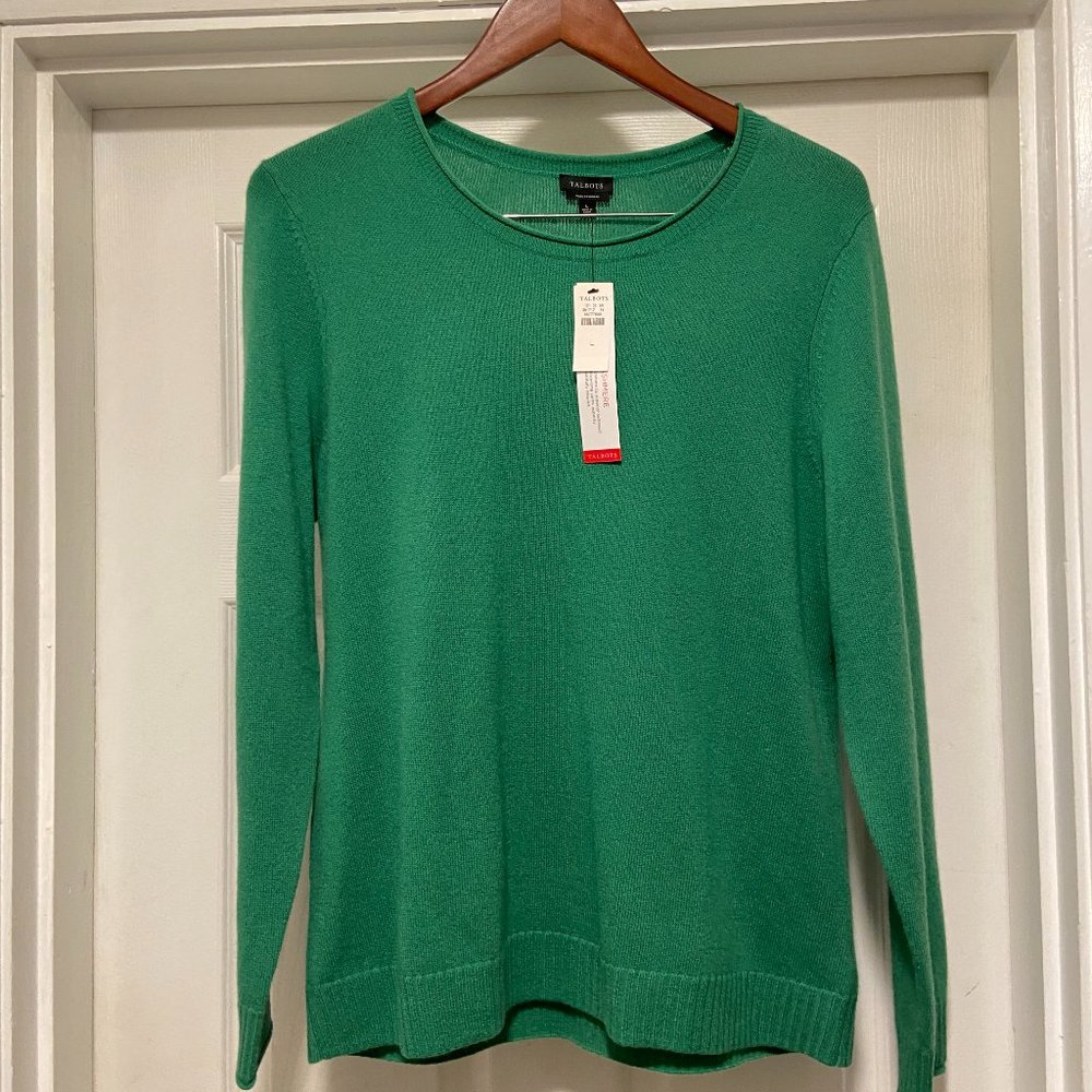 NWT Talbots Green Cashmere Sweater